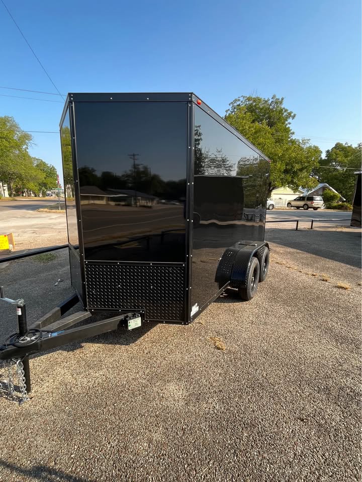 BLACK 6x12 Enclosed Cargo Trailer - Commercial 7,000lb Capacity - Image 1 of 1