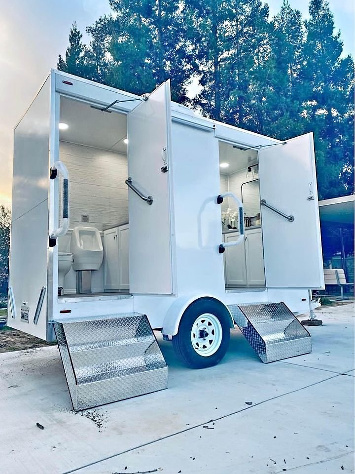 Double Cabin Restroom Trailer - NYC&#039;s Best Portable Toilets - Image 1 of 1