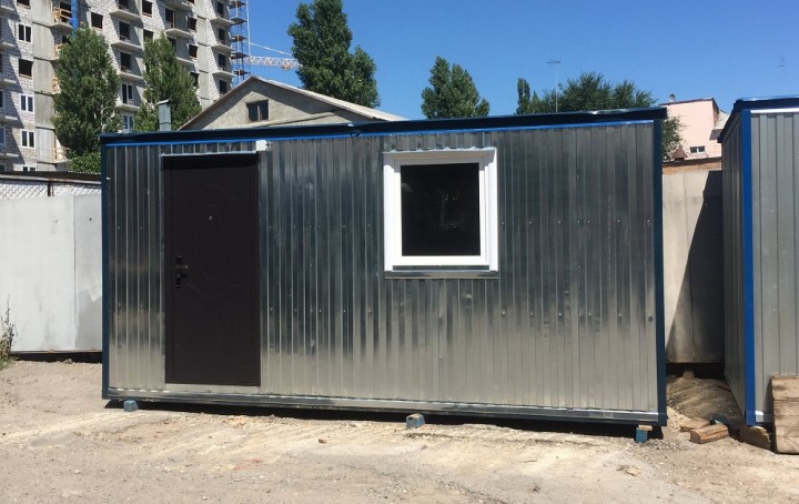 Durable cabin made of galvanized profiled sheet with delivery and installation